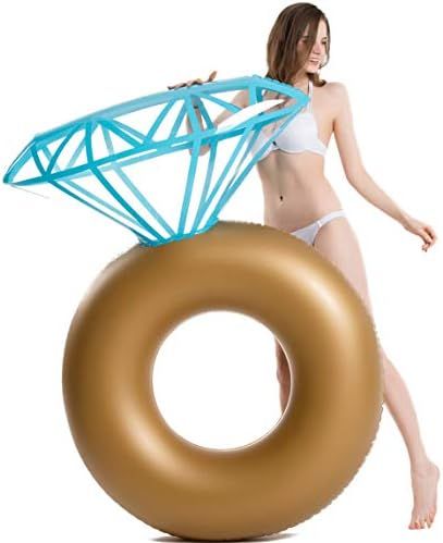 Jasonwell Inflatable Diamond Ring Pool Float - Engagement Ring Bachelorette Party Float Stagette Dec | Amazon (US)