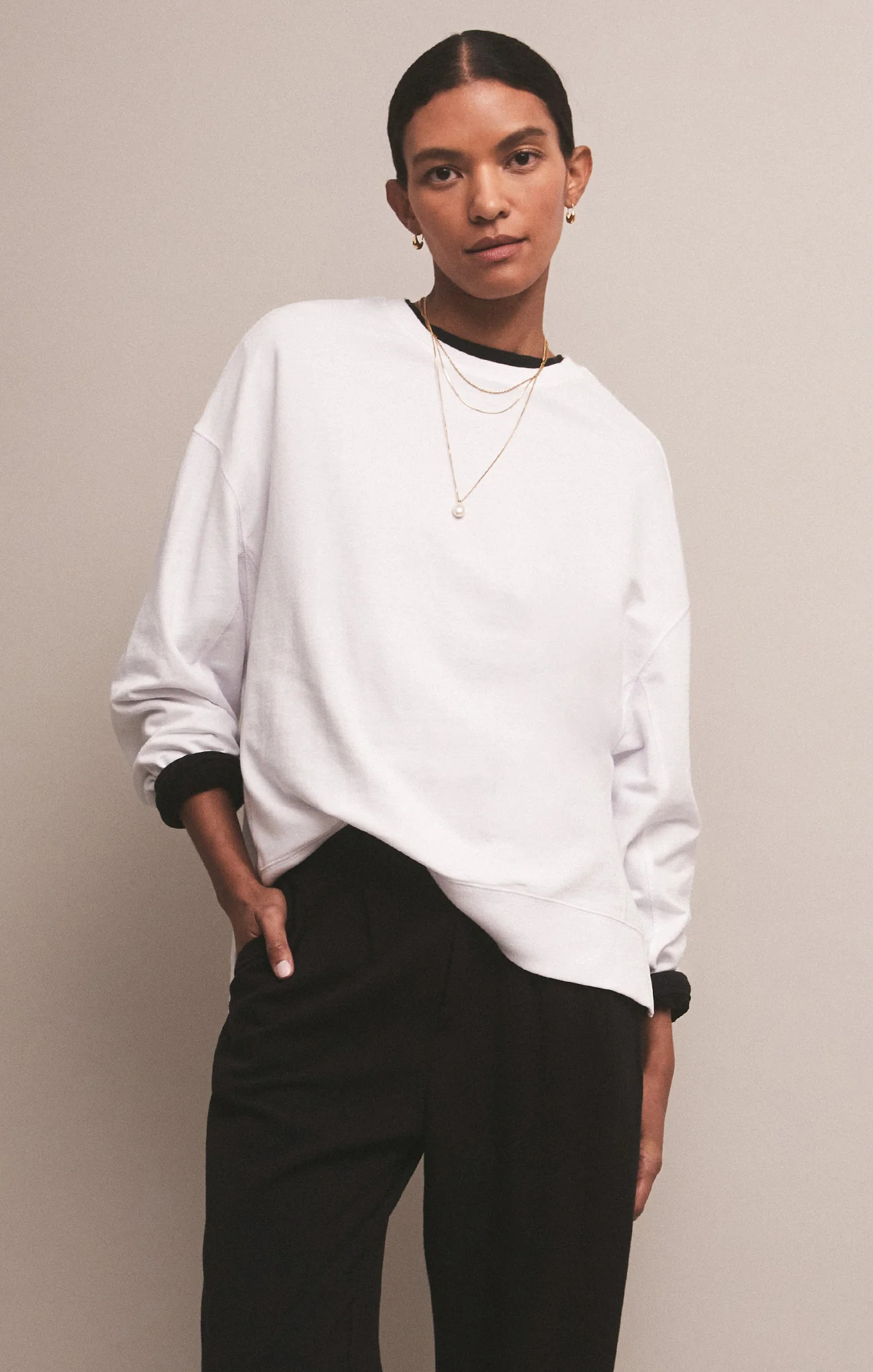 Z SUPPLY Women's Modern Weekender Top, White, Extra Small | Z Supply