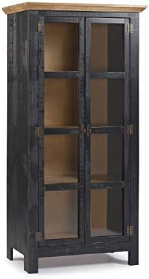 The Beach House Design Sunrise Collection Accent Cabinet Solid Wood (Black & Oak) | Amazon (US)