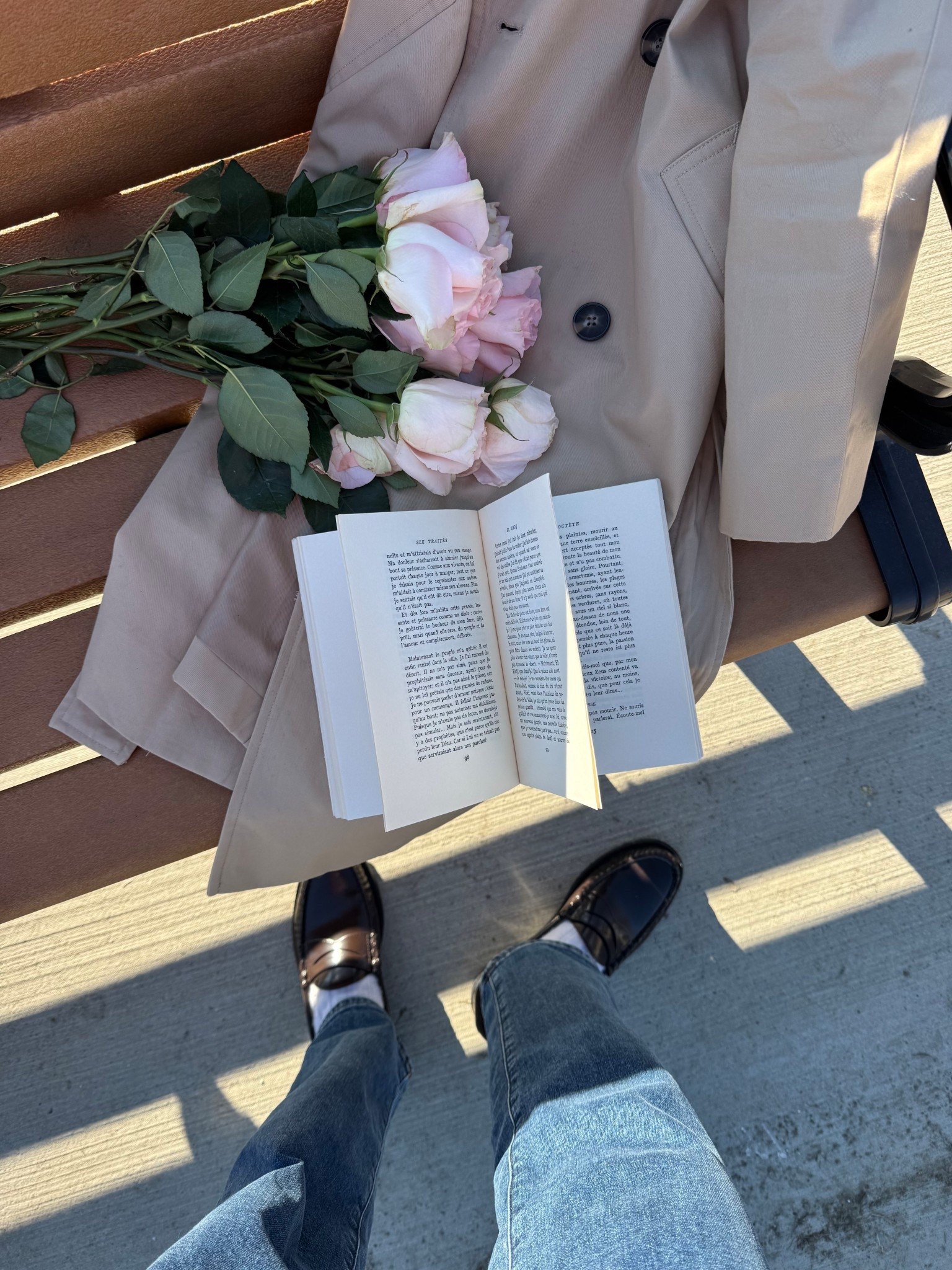 Chocolate brown loafers and a trench coat 

#LTKootd