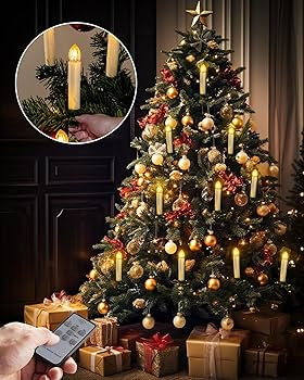 Homemory 10 PCS LED Window Candles with Remote Timer, Battery Operated Flameless Taper Christmas ... | Amazon (US)