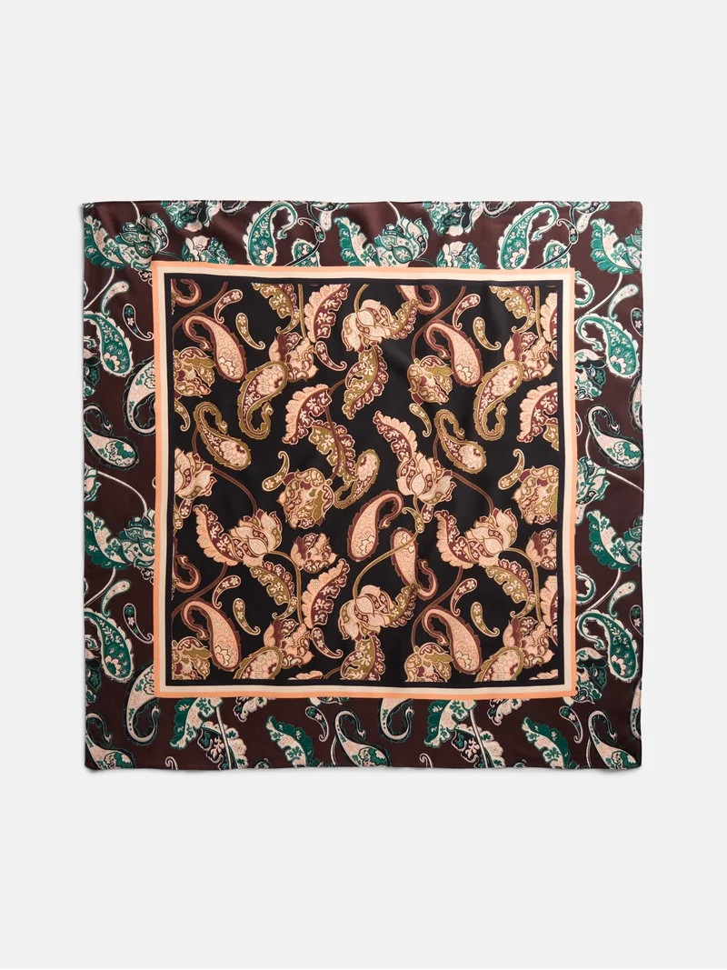 Scenario Women's Printed Square Scarf, Teal | Walmart (US)
