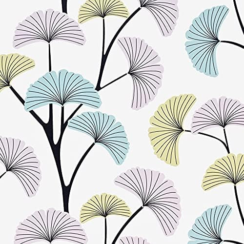 Caltero Ginkgo Leaf Wallpaper 17.7" x 394" Floral Wallpaper Peel and Stick Wallpaper Floral Conta... | Amazon (US)