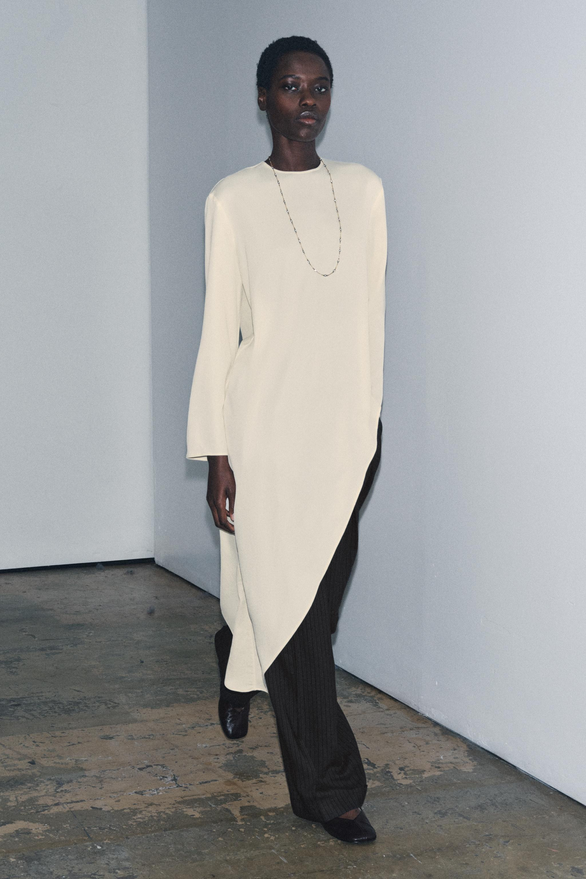 ZW COLLECTION ASYMMETRIC FLOWY BLOUSE | Zara US