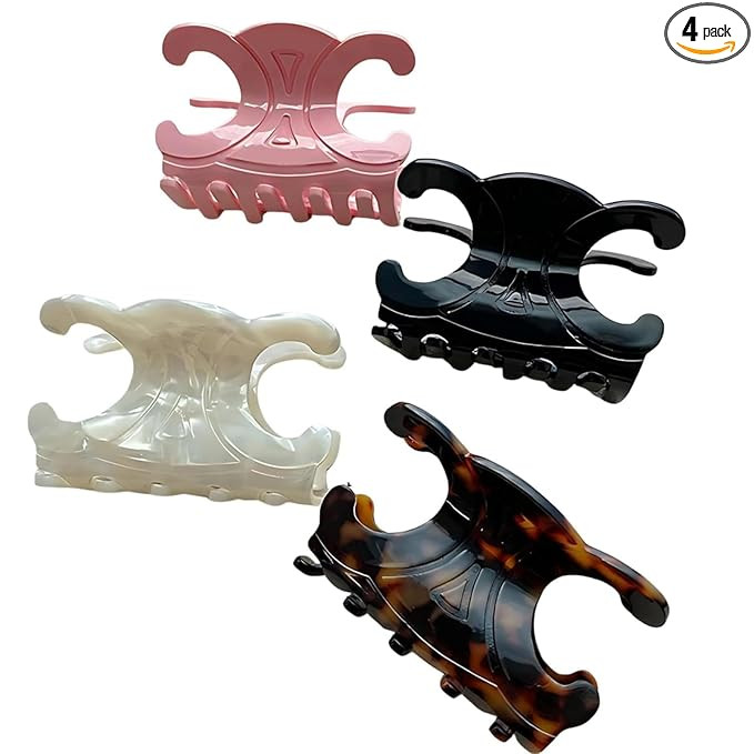 Premium Durable Acetate Butterfly Hair Clips, 4 Pack Multi- Hair Clip Set – Strong Grip Butterf... | Amazon (US)