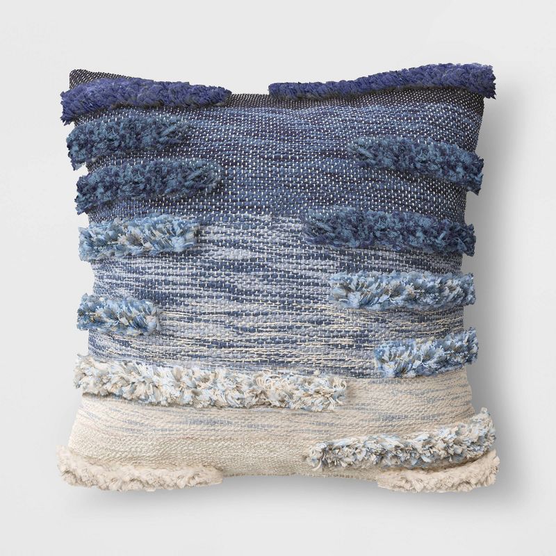 Tufted Ombre Striped Square Throw Pillow - Threshold™ | Target
