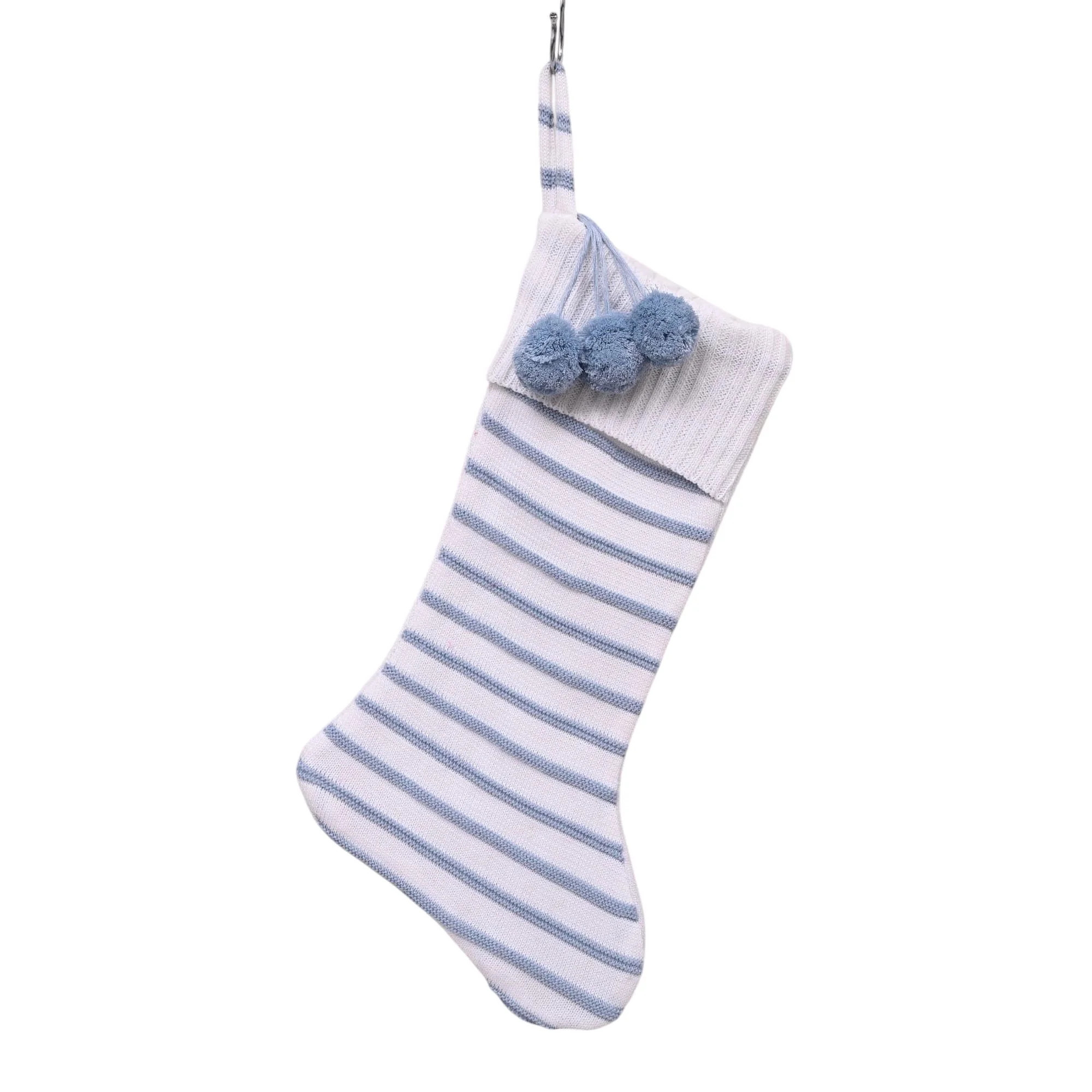 Knit Stripe Christmas Stocking, Blue and White, 21", by Holiday Time | Walmart (US)