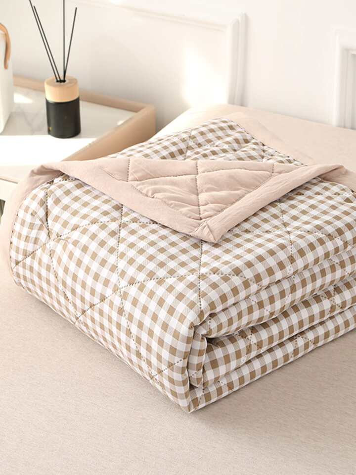 1 peça Colcha padrão xadrez moderno tecido para casa | SHEIN