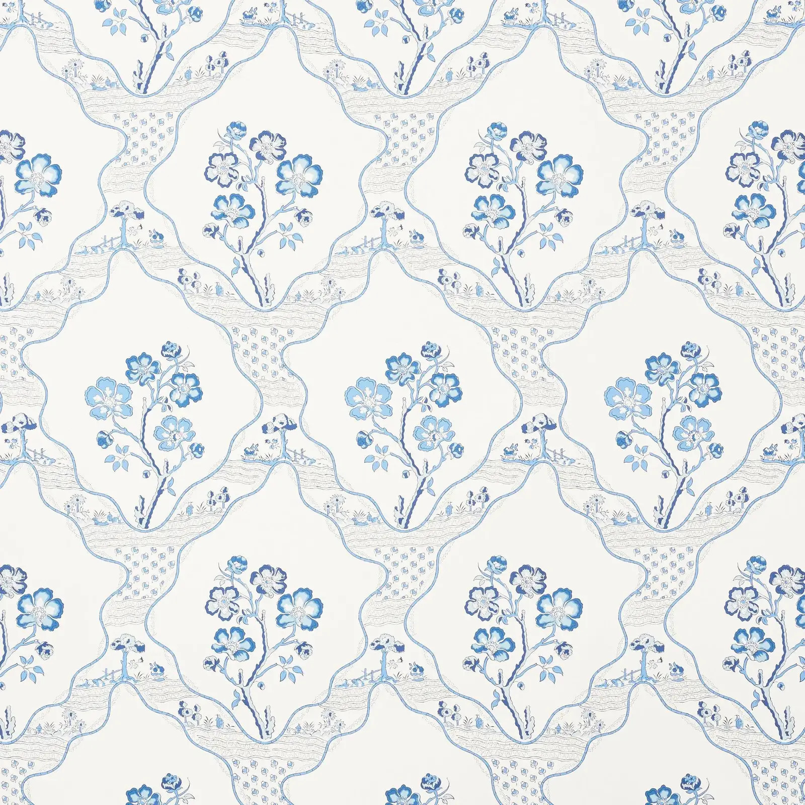 Schumacher Marella Wallpaper in Delft | Chairish