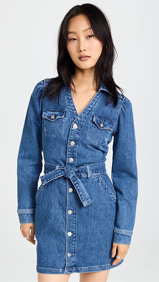 PAIGE Long Sleeve Mayslie Denim Dress | SHOPBOP | Shopbop