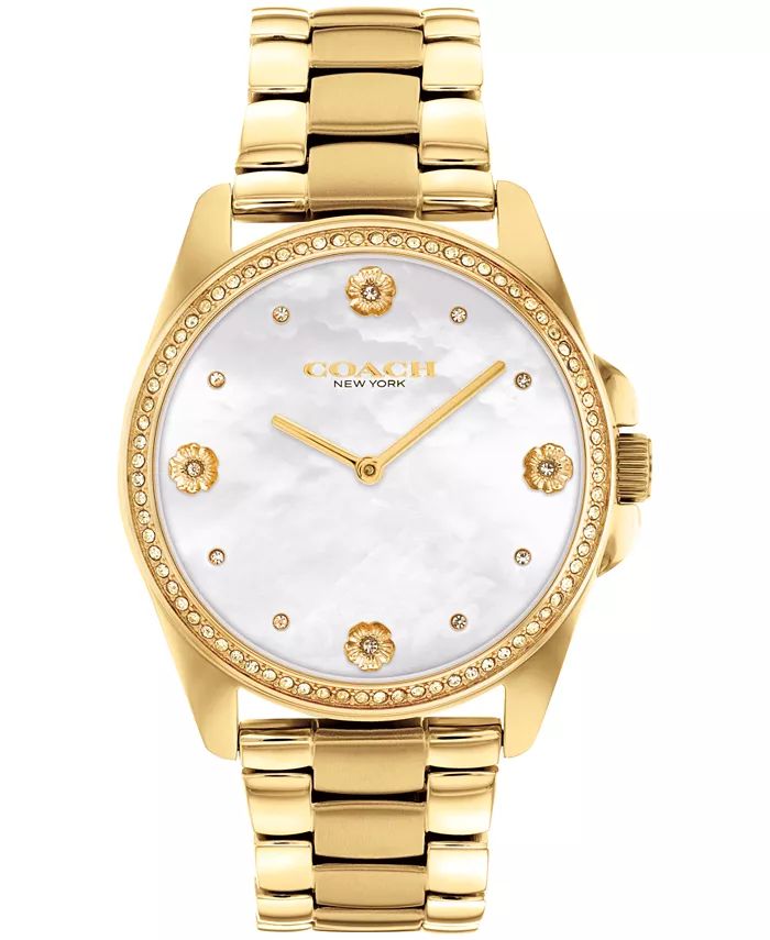 Women's Greyson Quartz Gold-Tone Stainless Steel Bracelet Watch 36mm | Macy's