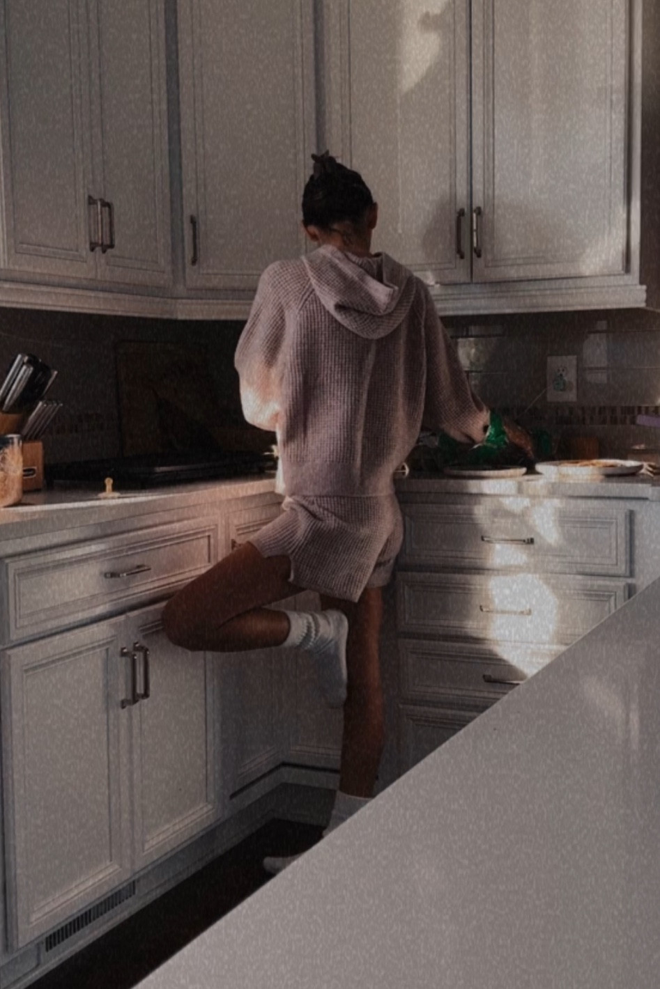 Wearing small in both 