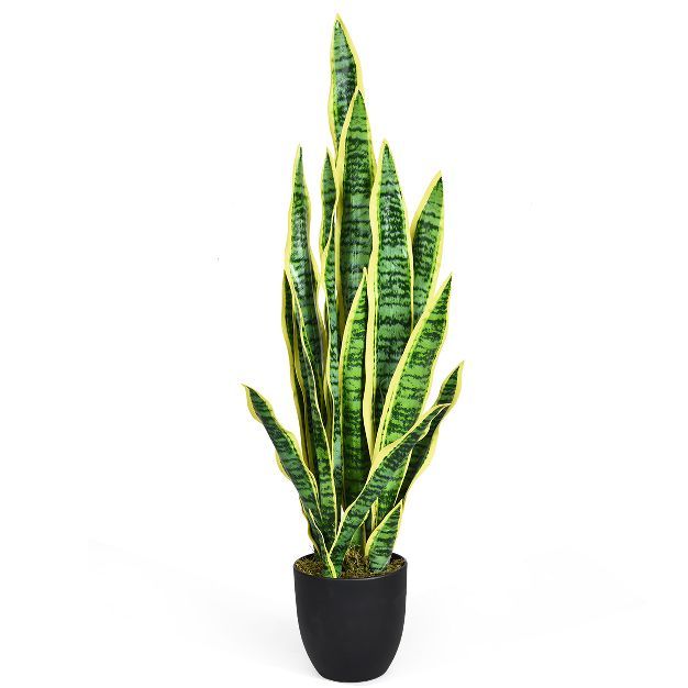 Costway Artificial Snake Plant 35.5''Fake Sansevieria Indoor/Outdoor Decoration | Target