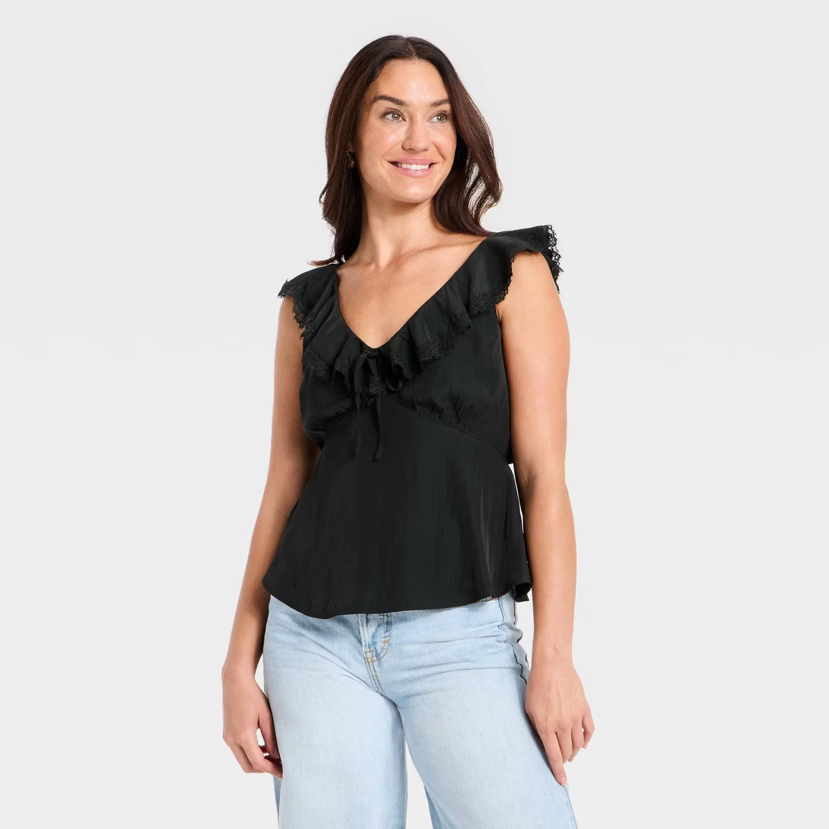 Women's Ruffle Sleeve Lace Blouse - Universal Thread™ | Target