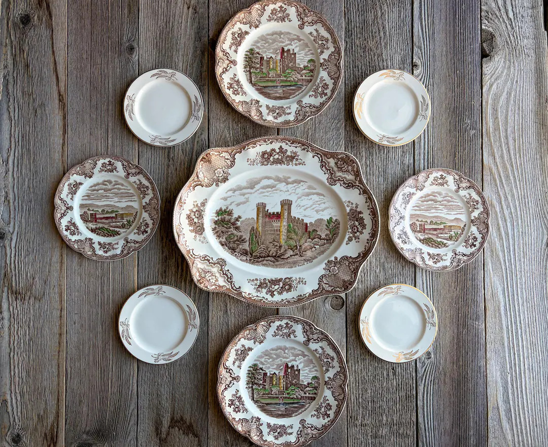 Wall Plate Collection of Brown Castles of Britain Plates Set of 9 China English Gallery Wall Hang... | Etsy (US)