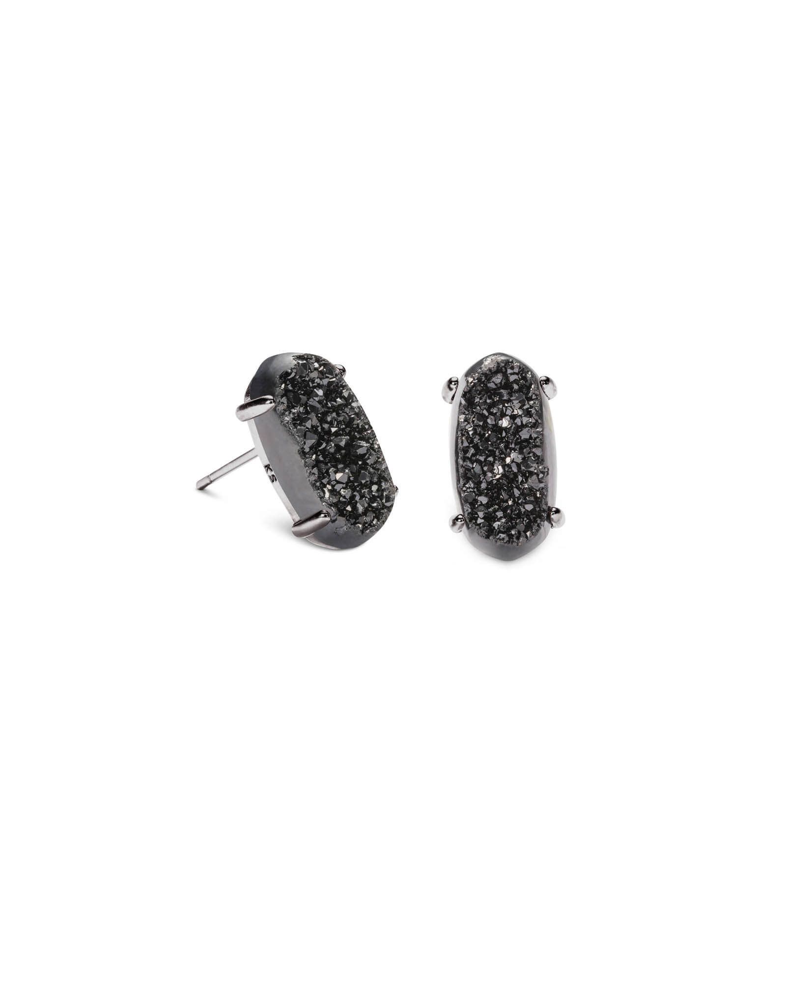 Betty Gunmetal Stud Earrings in Black Drusy | Kendra Scott | Kendra Scott