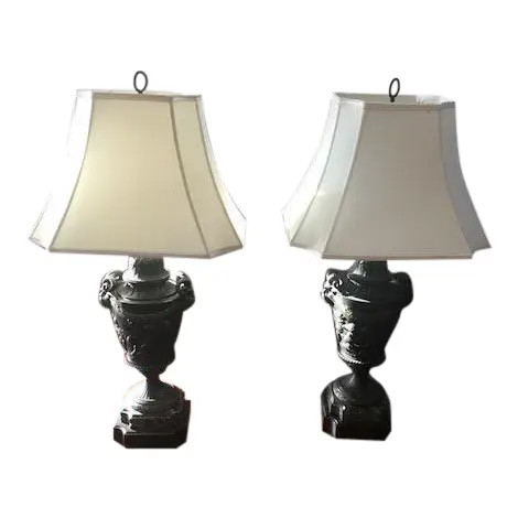 Antique Urn Lamps - A Pair | Chairish