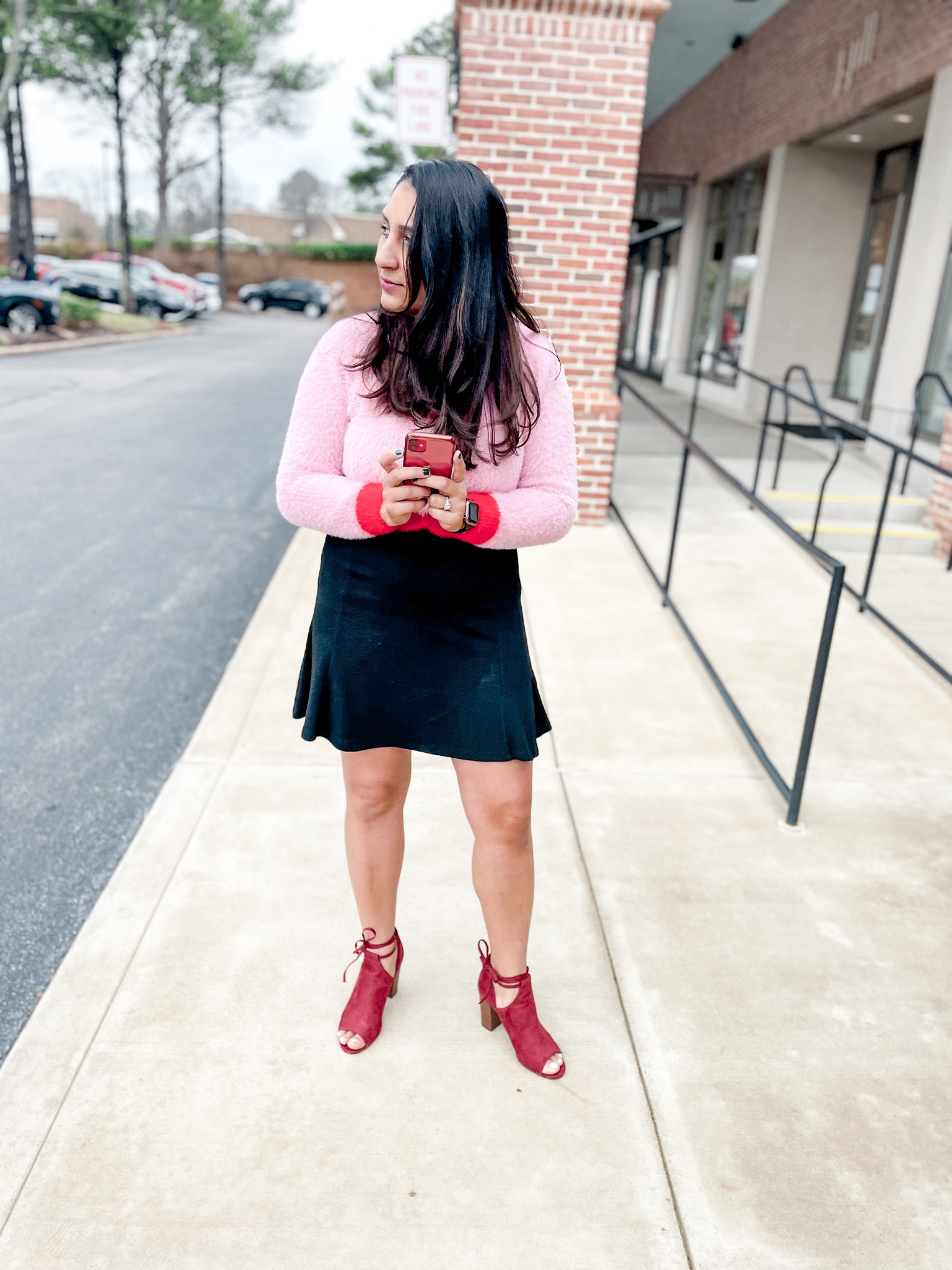Fuzzy cardigan and dress combo  

#LTKFind #LTKshoecrush #LTKSeasonal