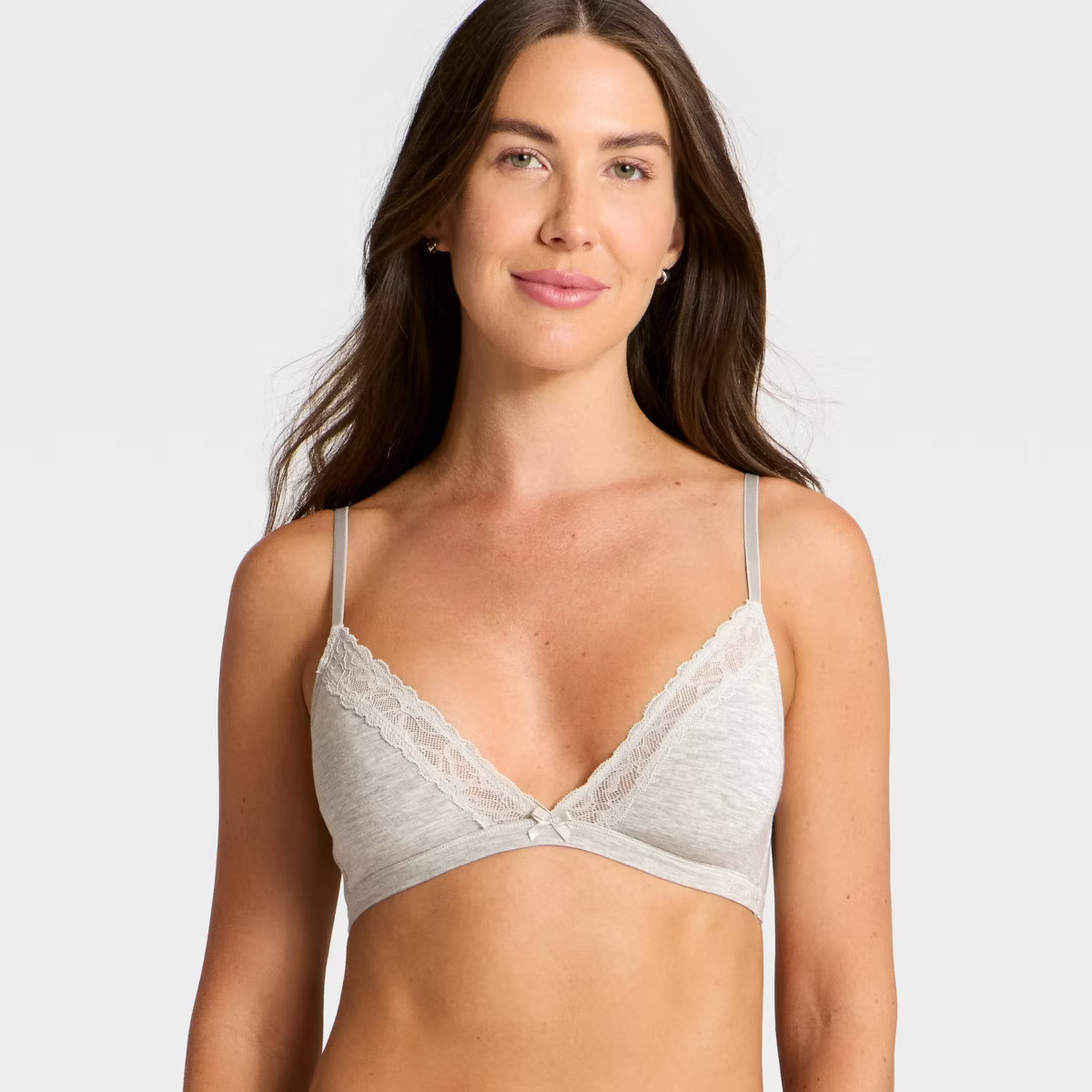 Women's Modal Blend Unlined Triangle Bralette with Lace - Auden™ Rose XS | Target