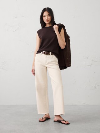 Ramie-Cotton Sweater Tank | Banana Republic Factory