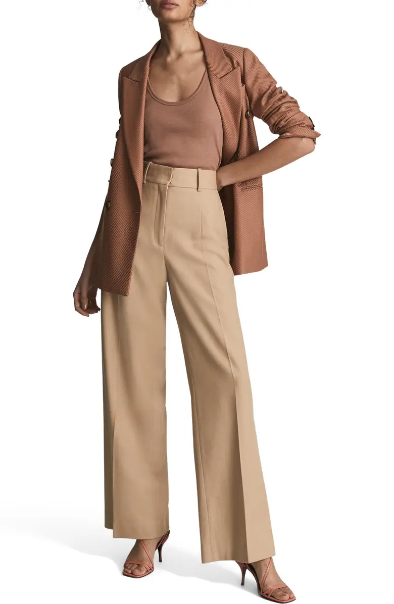 Saffie Wide Leg Wool Blend Trousers | Nordstrom