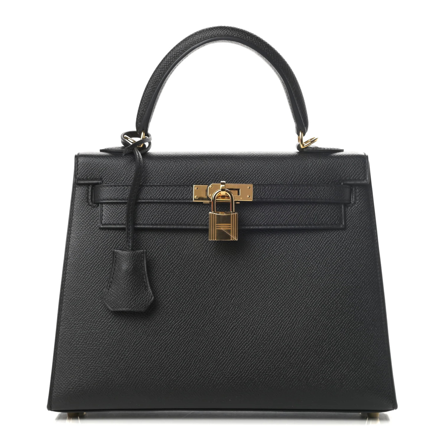 Hermes Epsom Kelly Sellier 25 Black 780588 | FASHIONPHILE (US)