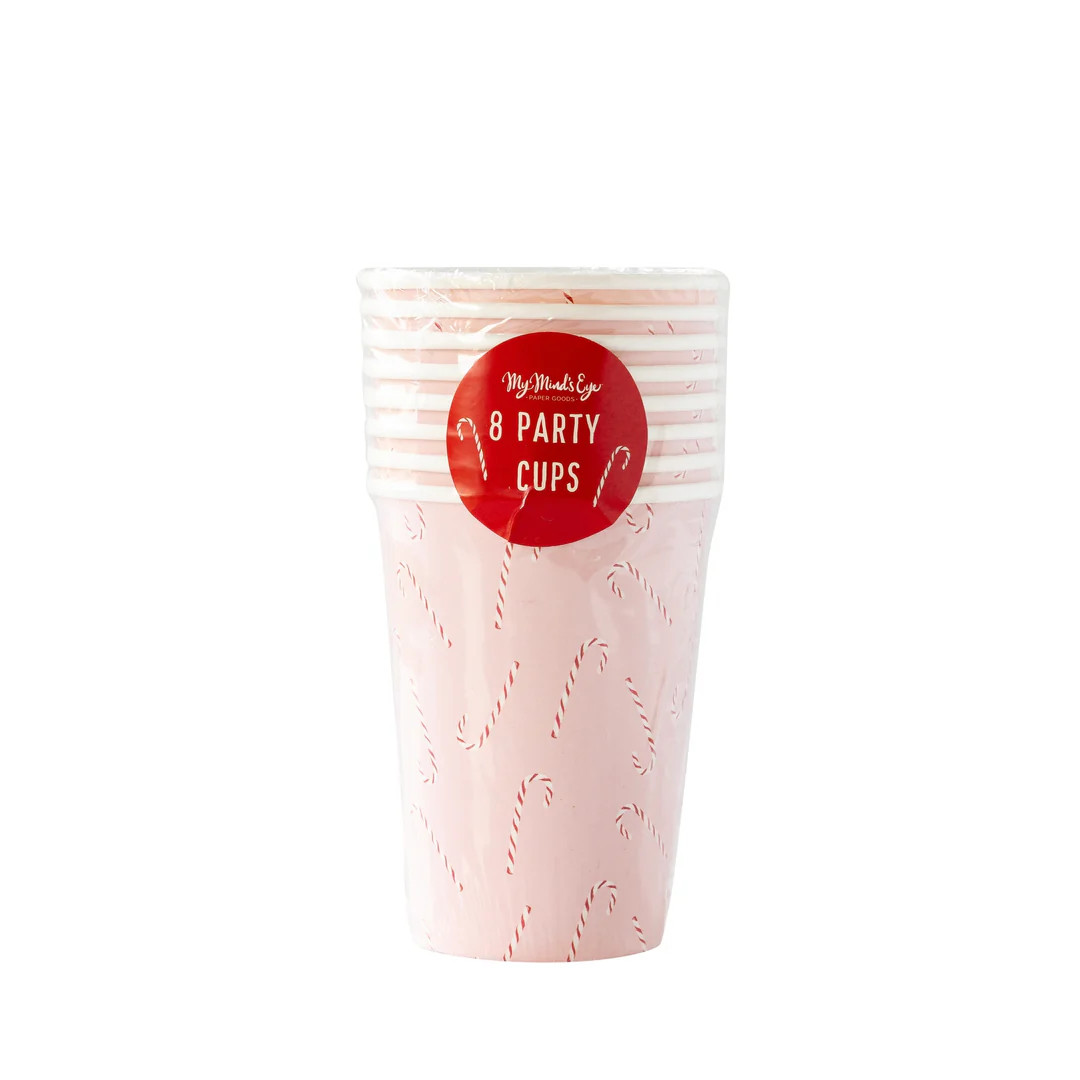 Whimsy Santa Scattered Candy Cane Paper Party Cups | My Mind's Eye