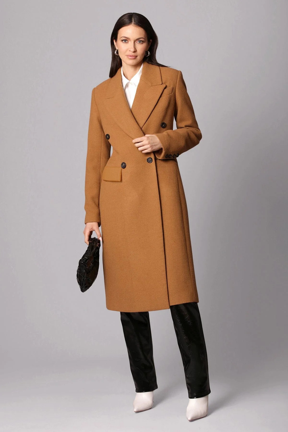 Wool Blend Double-Breasted Tailored Coat | Avec Les Files