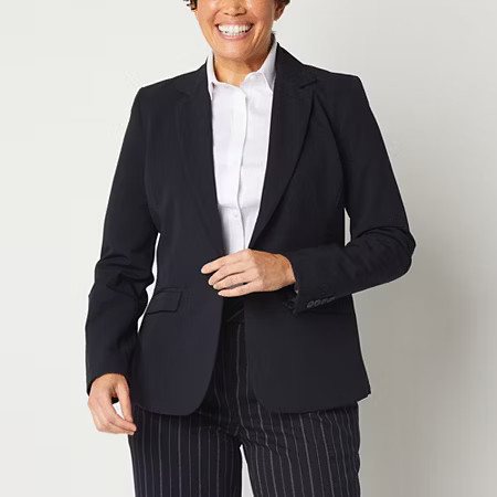 Liz Claiborne Kate Womens Classic Fit Blazer, 6, Blue | JCPenney