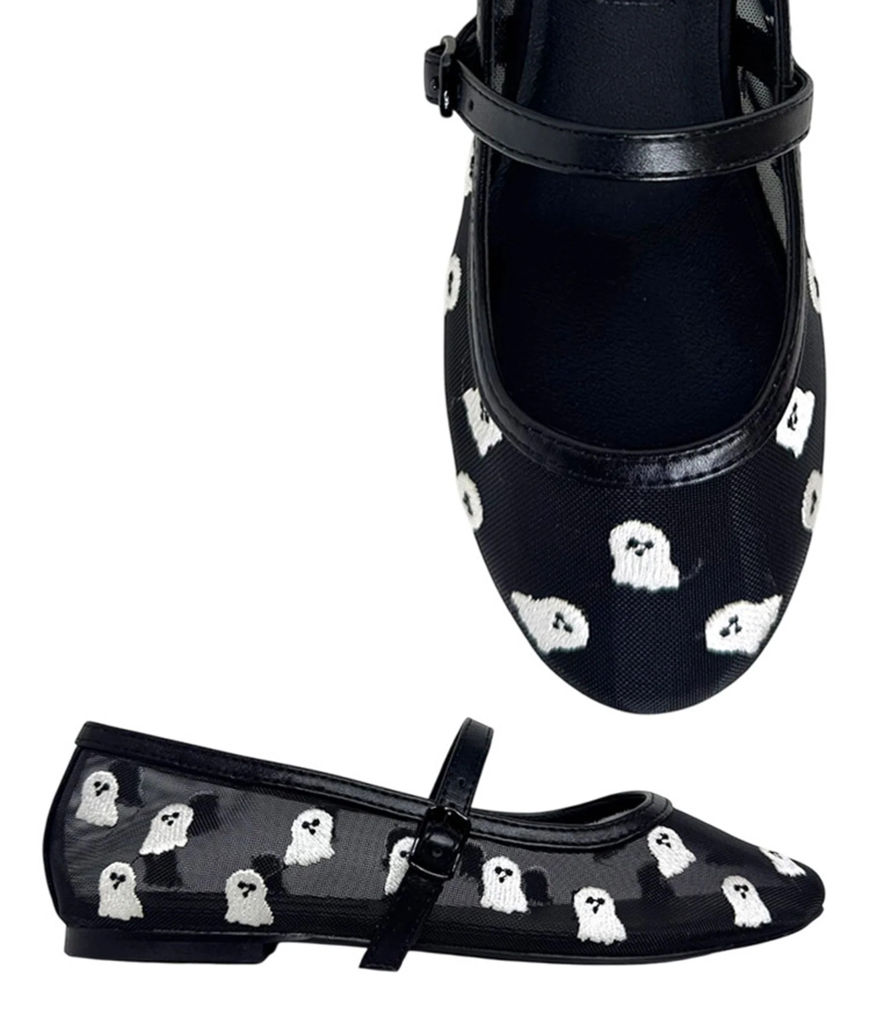 Black & White Ghosts Helena Flats | UniqueVintage