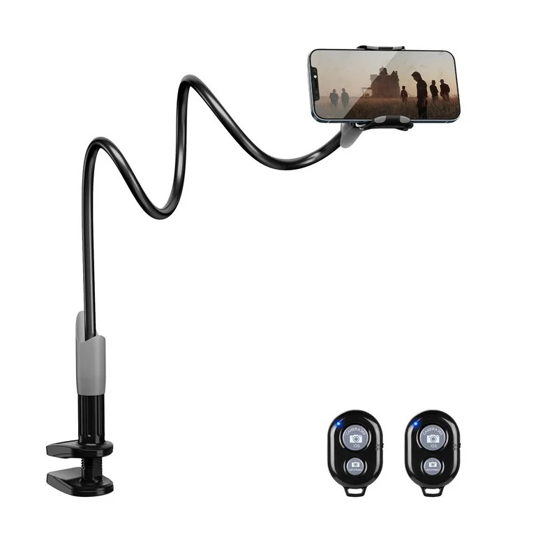 Birdfy Gooseneck Phone Stand for Bed Lazy Bracket, Mount for Filming with Wireless Remote, Photo ... | Walmart (US)
