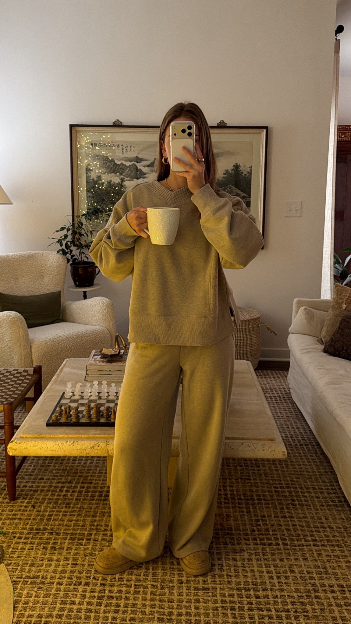 12/17/25 12/15/25 my cozy loungewear outfit from Aerie, linking the matching top and bottoms. This set is so comfy, perfectly baggy, and intentionally oversized — ideal for winter lounge days or an effortless apres-ski vibe. For sizing reference, I’m wearing an extra small in the bottoms and a small in the top, and both pieces definitely run big for that relaxed, cozy fit.

#LTKootd #LTKmorningroutine #LTKHoliday