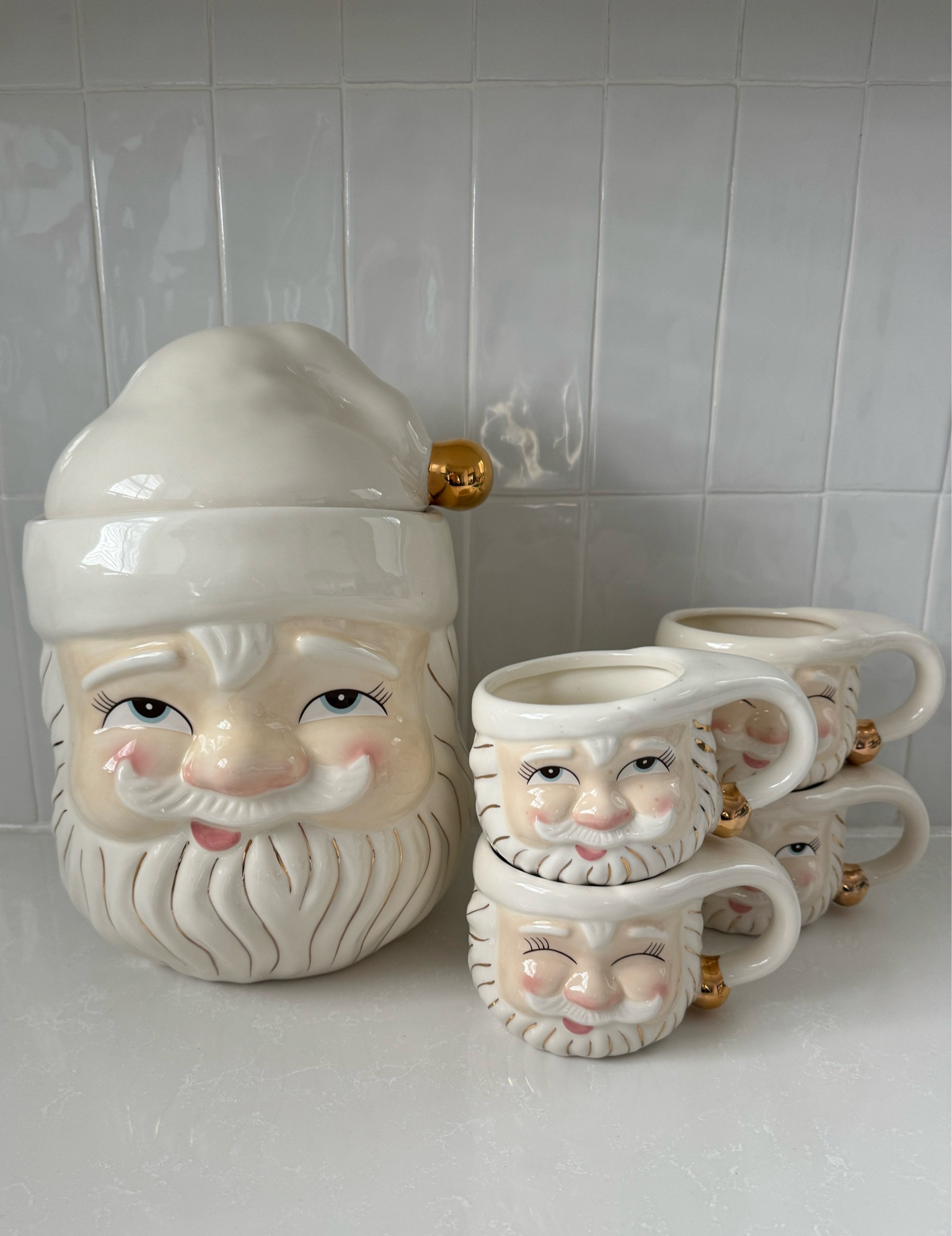 Vintage Holiday Decor ✨ Vintage aesthetic Santa cookie jar and mugs. These Christmas mugs and cookie jar are the perfect touch for any kitchen! They make a great gift as well! A mug and Starbucks gift card make the perfect gift for a hostess, teacher, coworker or friend.

Gift ideas, Christmas decor, neutral decor, holiday decor, Christmas mugs, Santa cookie jar 

#LTKHoliday #LTKGiftGuide #LTKHome