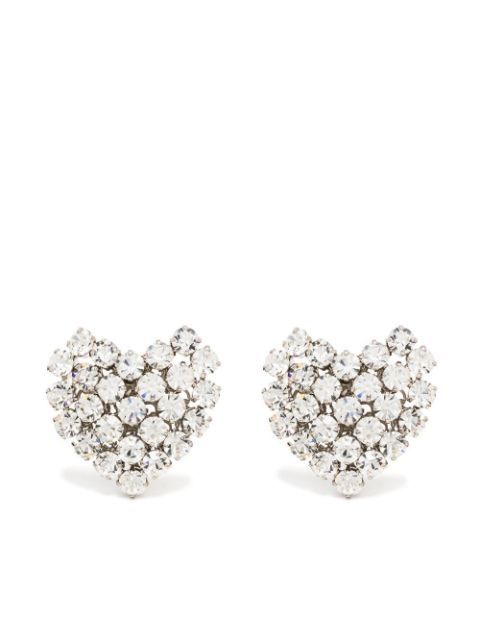 crystal-embellished heart-shaped earrings | Farfetch Global