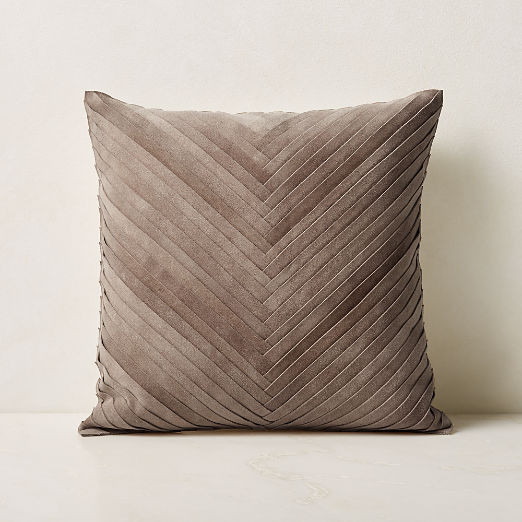 Kerro Light Brown Woven Suede Throw Pillow Cover 18''x18" + Reviews | CB2 | CB2