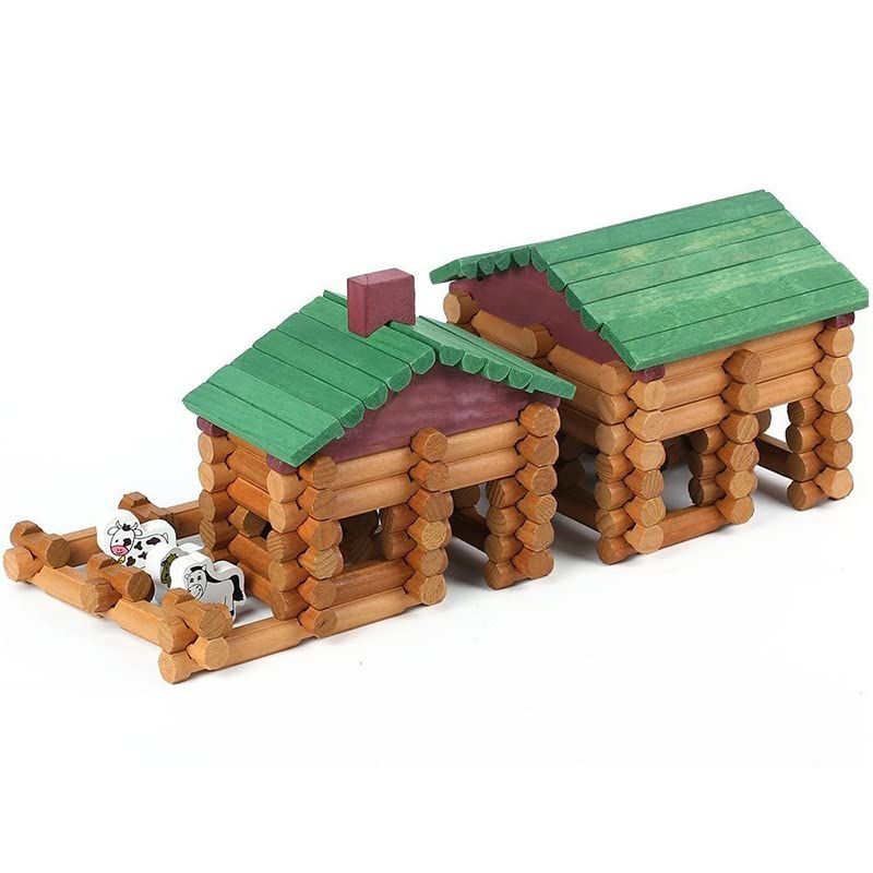 Wondertoys 170 Pieces Wood Logs Set Ages 3+, Classic Building Log Toys for Boy, Creative Construc... | Amazon (US)