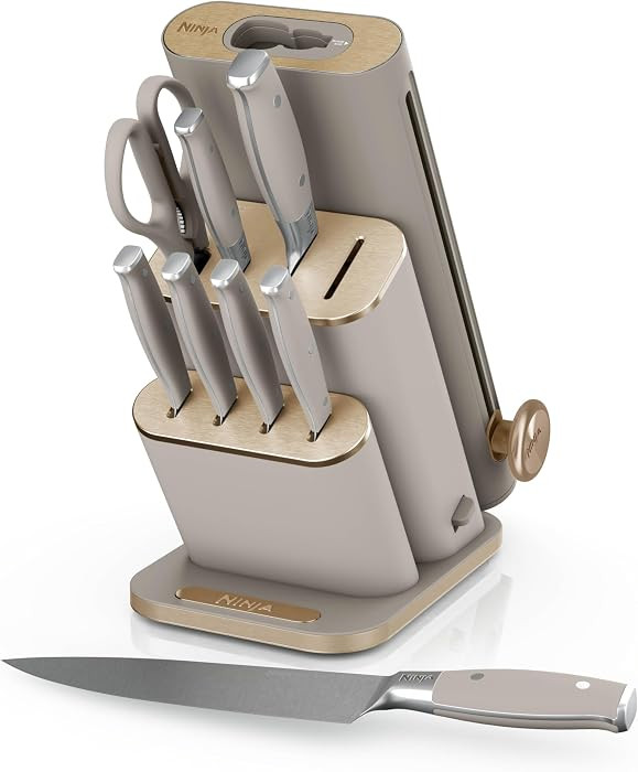 Ninja\u00ae NeverDull\u00ae 10-Pc German Steel Knife Set, Stone Gold, NK32010SD1 | Amazon (US)