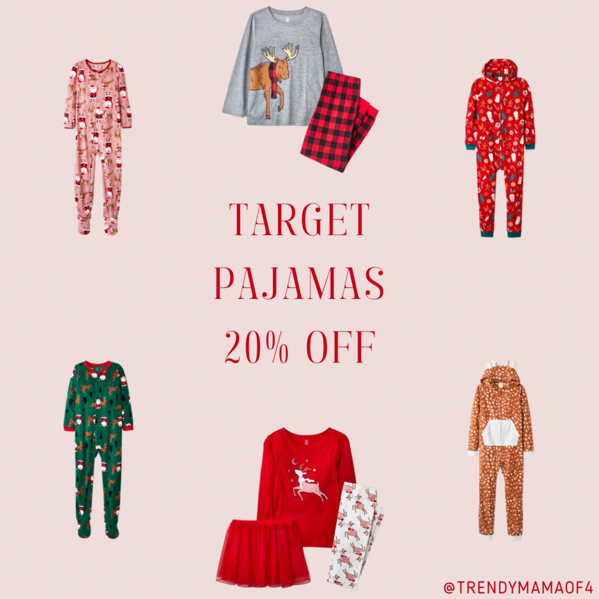Target 
Pajamas 20% off 
Ends October 24th 
Holiday Pajamas

#LTKkids #LTKbaby #LTKHoliday