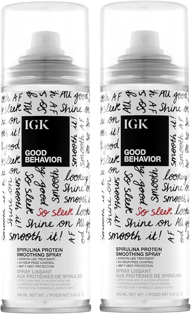 IGK GOOD BEHAVIOR Spirulina Protein Smoothing Spray | Keratin Like Treatment + Frizz Control + He... | Amazon (US)