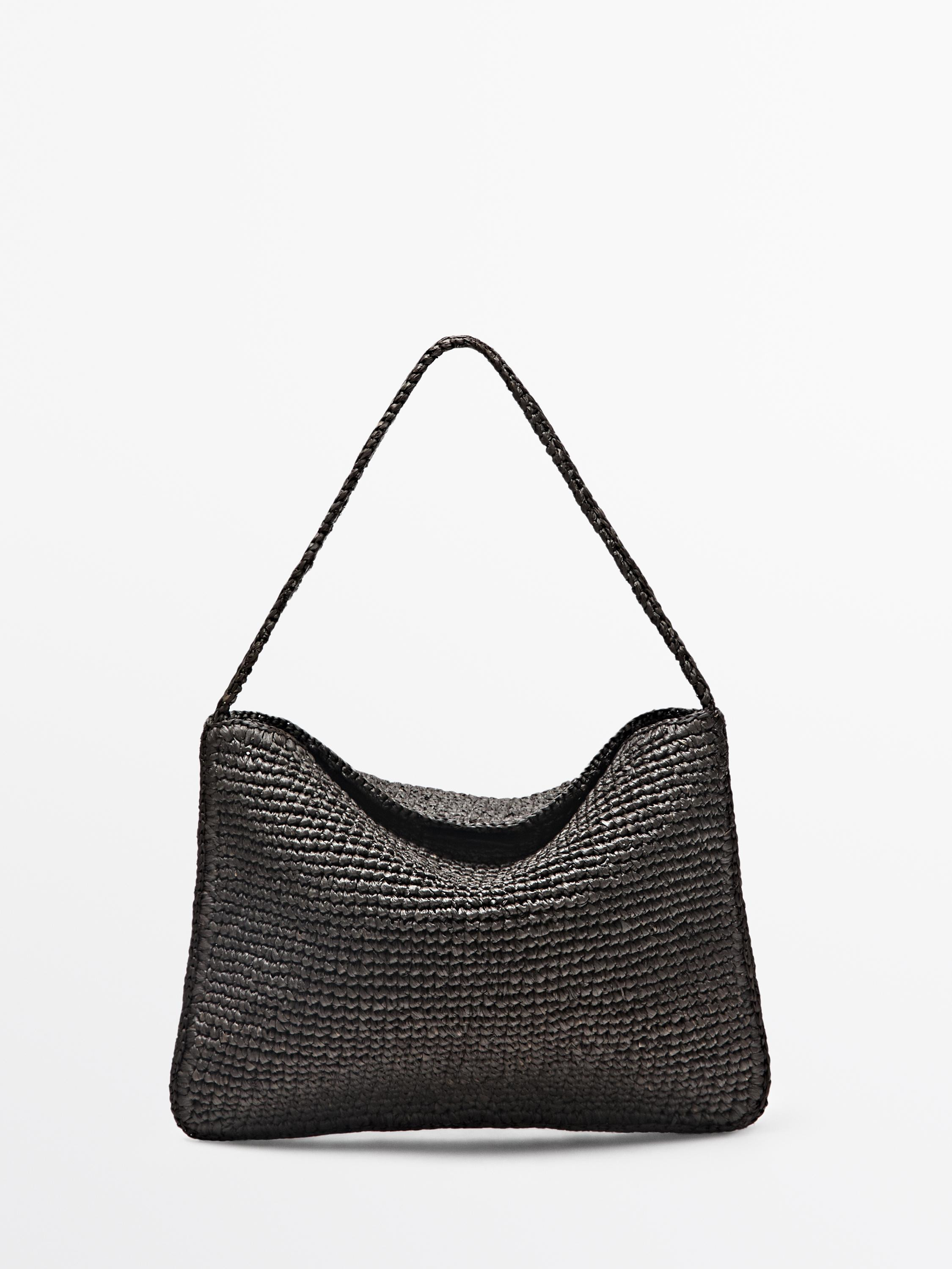 Small raffia shoulder bag | Massimo Dutti UK