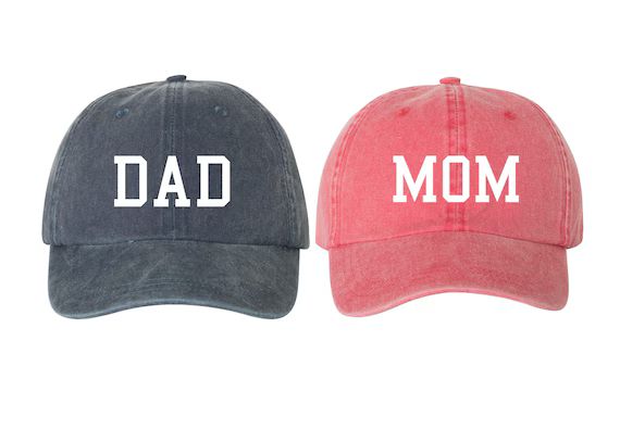 Mom & Dad EMBROIDERED Dad Hat Cap, Pigment Dyed Unstructured Baseball Cap, Baby Announcement, Mom... | Etsy (US)