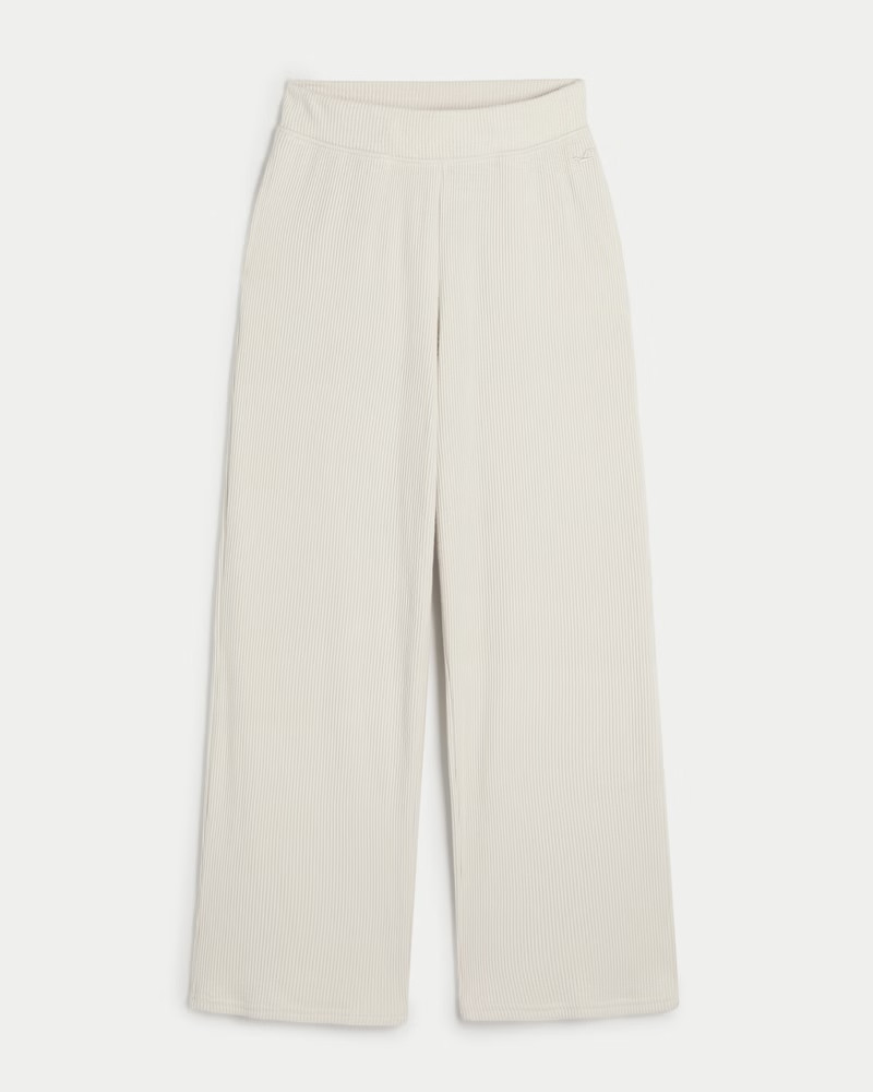 Cozy Ribbed Wide-Leg Pants | Hollister (US)