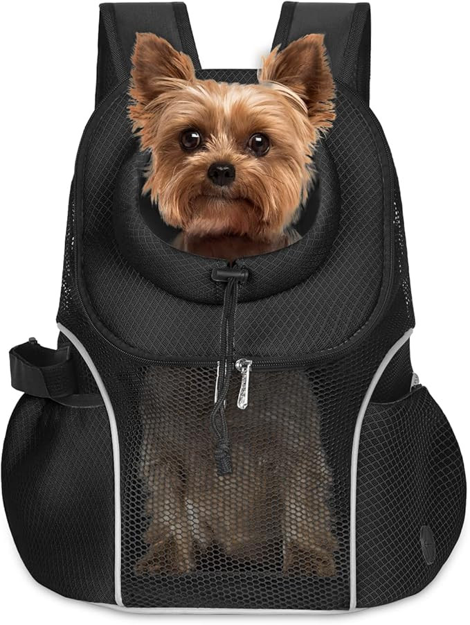 WOYYHO Pet Dog Carrier Backpack Small Dog Front Backpack Ventilated Mesh Dog Travel Back Pack wit... | Amazon (US)