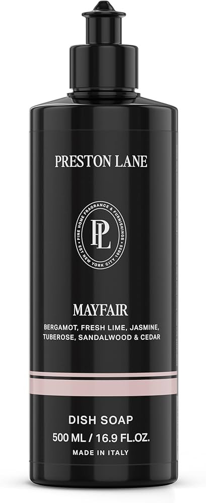 Preston Lane Luxury Dish Soap, Mayfair Scent | Plant Powered Formula with Essential Oils | Tough ... | Amazon (US)