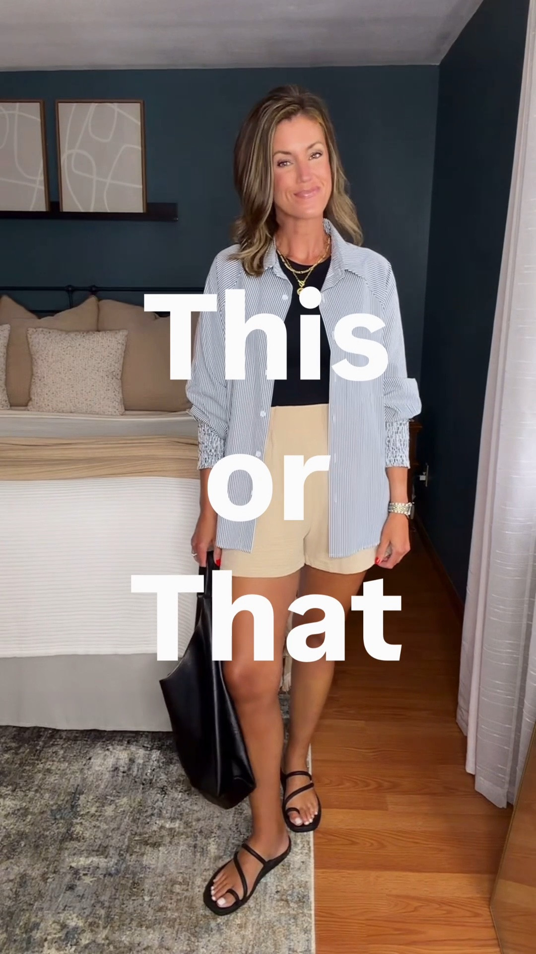 Team Black or Team Pink??
Either way these button down tops are a chic staple for Summer. 
Wearing medium in top and shorts.

#LTKSeasonal #LTKOver40 #LTKootd