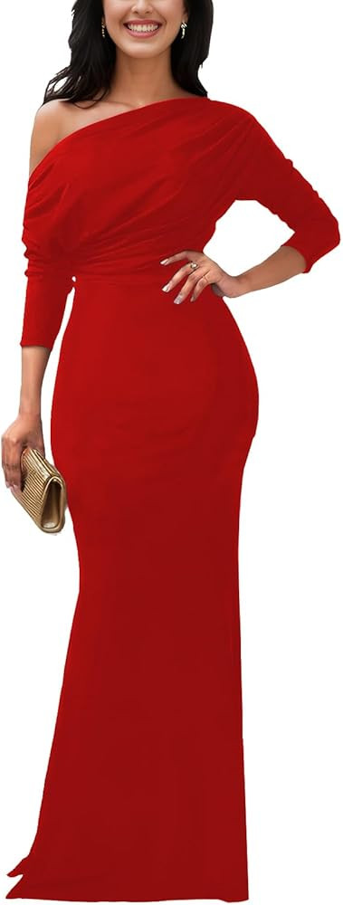 Women’s Bodycon Formal Maxi Dresses Elegant Sleeveles Evening Party Long Dress | Amazon (US)