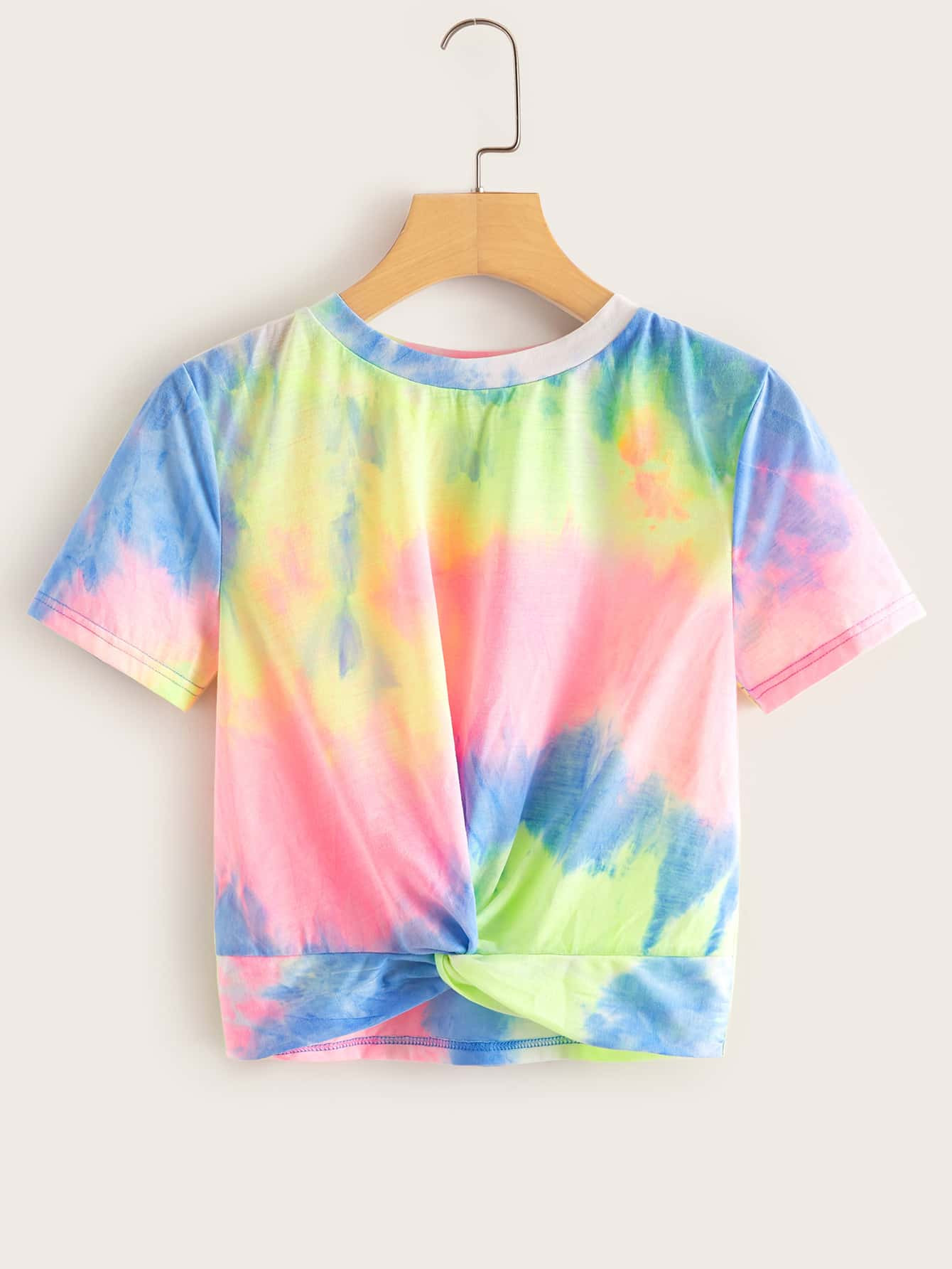 SHEIN Twist Hem Tie Dye Top | SHEIN