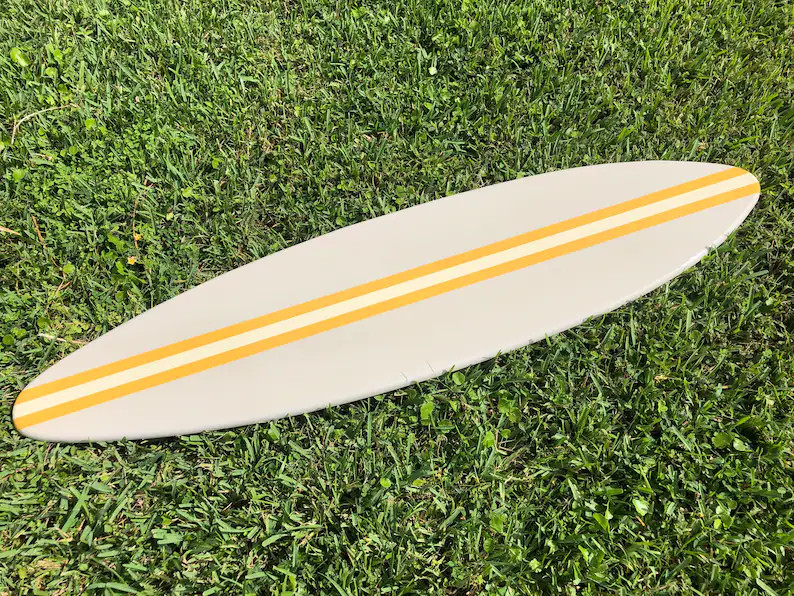 Warm Grey and Yellow Pastel Series Surfboard Wooden Wall Art & Decor Customizable Surfboard Decor... | Etsy (US)