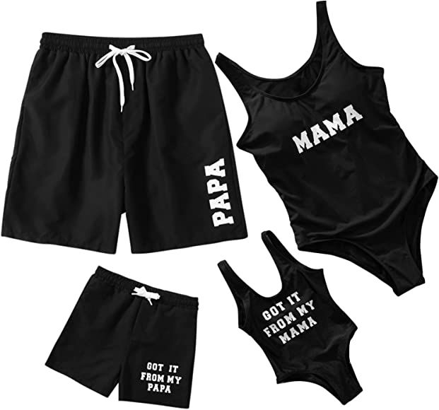 IFFEI Mommy and Me Matching Swimwear One Piece Mother Daughter Monokini Bathing Beach Wear | Amazon (US)