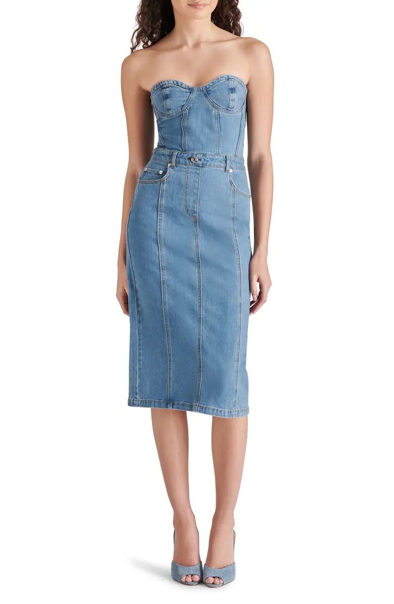 Anya Strapless Corset Denim Dress | Nordstrom